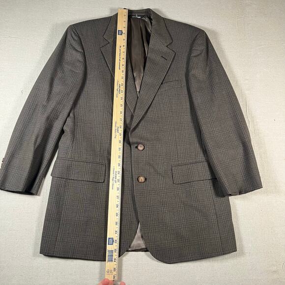 Vintage Chaps Ralph Lauren Mens Sports Coat 44R Tattersall Virgin Wool Academia - Picture 8 of 11